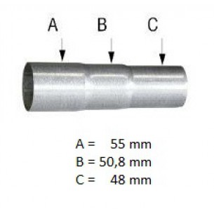 Universal Auspuff Reduzierstück Ø 48 - 50,8 - 55 mm
