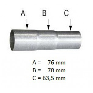 Universal Auspuff Reduzierstück Ø 63,5 - 70 - 76 mm