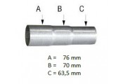 Universal Auspuff Reduzierstück Ø 63,5 - 70 - 76 mm